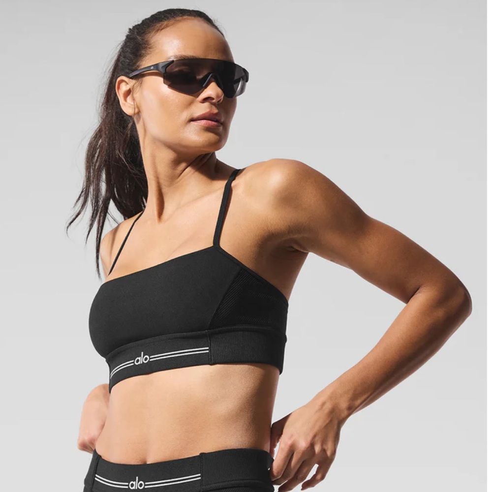 ALO Yoga Black Strappy Sports Bra